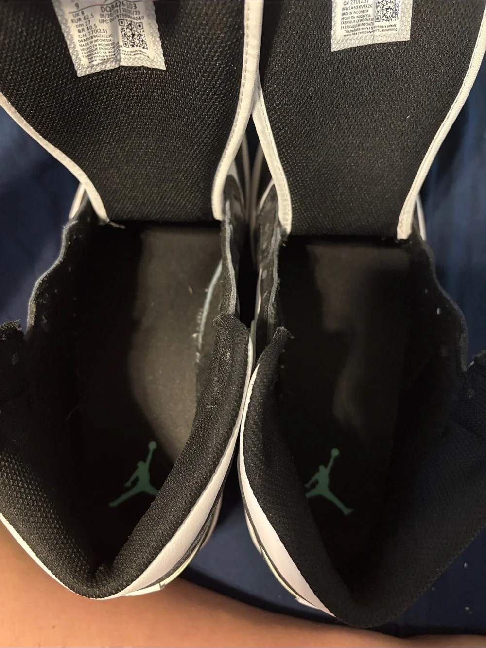 Jordan Black, White & Mint Green High-Top Sneakers